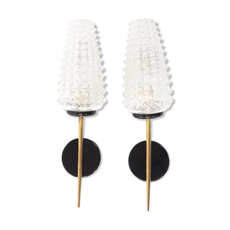 Pair of pineapple wall light