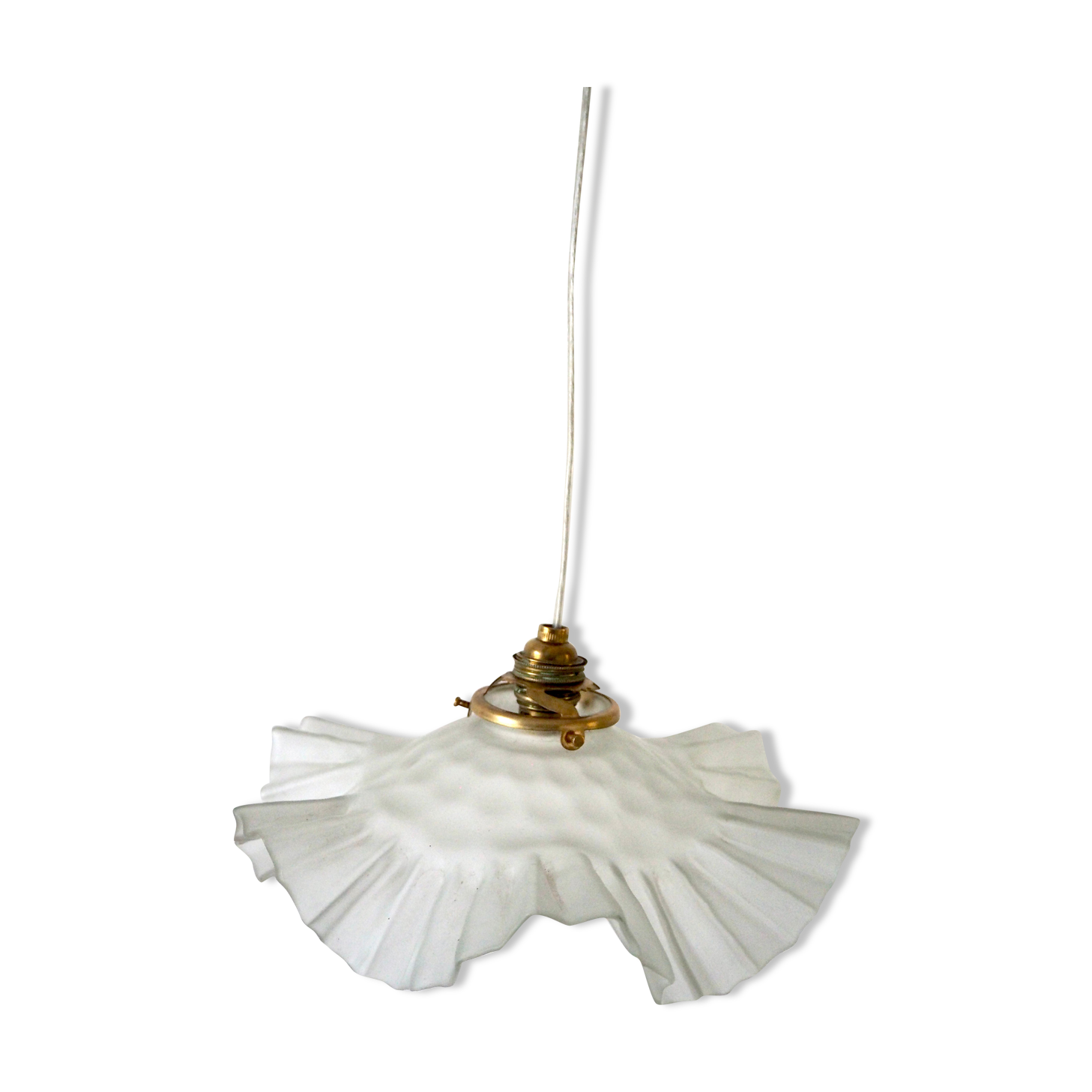 Suspension fleur en verre dépoli