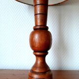 Art Deco wooden lamp and leafy lampshade
