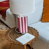 Hepburn ecru and red stoneware lamp