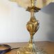 Candlelight lamp 1950's Bronze and pagoda lampshade