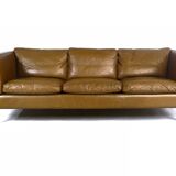 1970s brown leather sofa by Vejen Polstermøbelfabrik