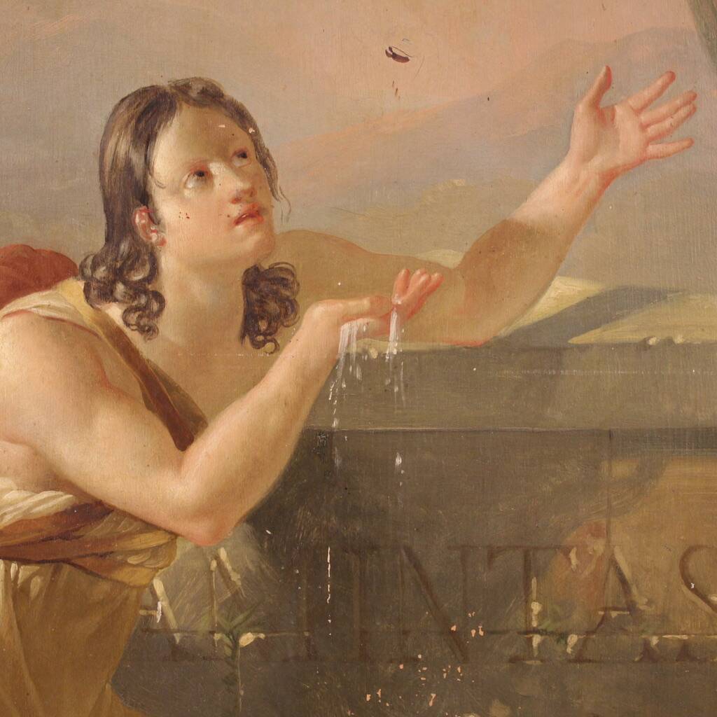 Large 19th century neoclassical painted panel