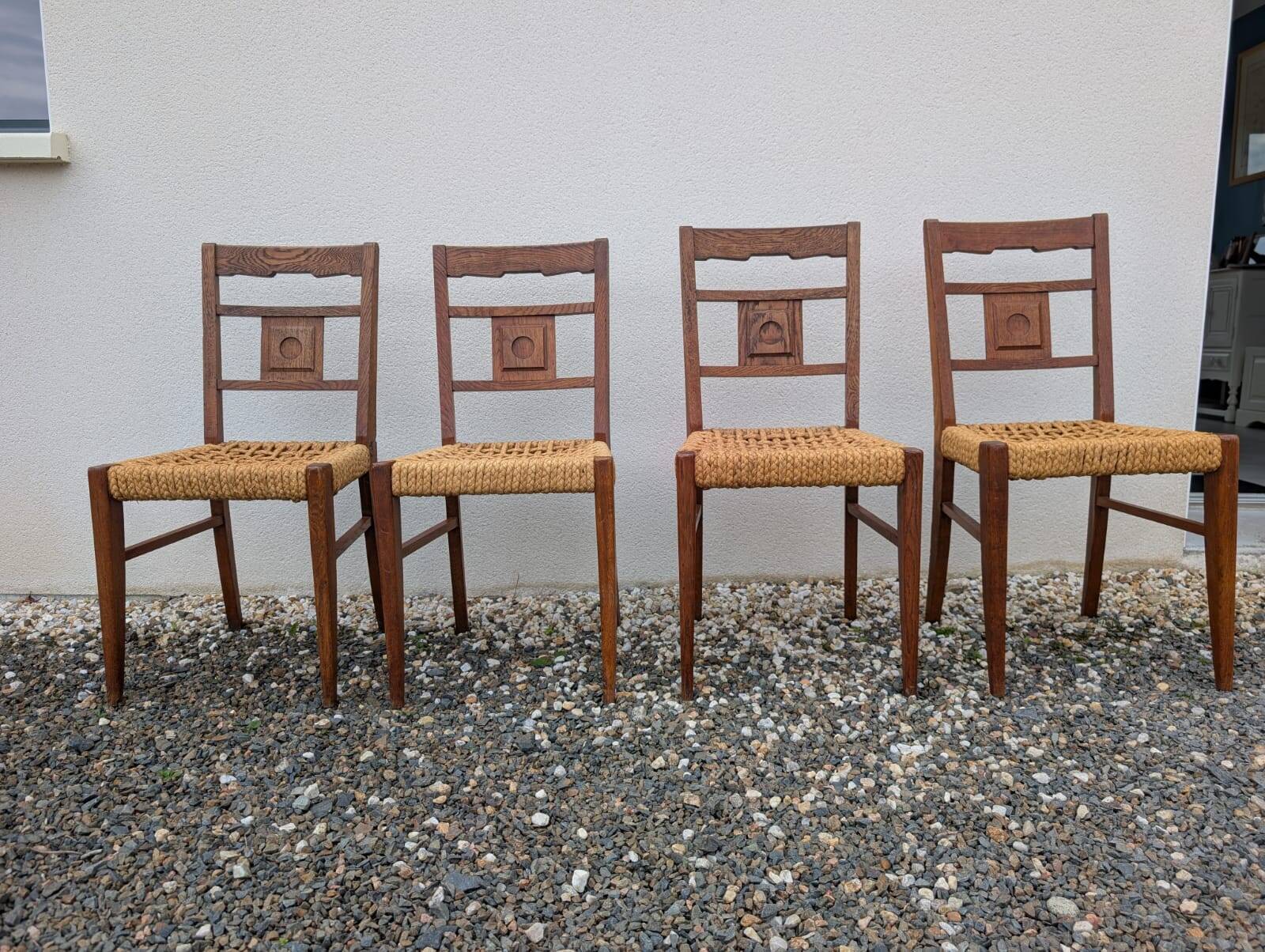 4 chairs from the 1950s attributed to Audoux & Minet.