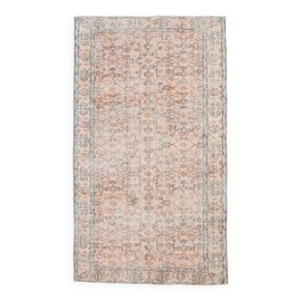 Tapis vintage rose pêche fait à la main, 143x248Cm