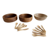 3 BOWLS and 12 mini Vintage CUTLERY