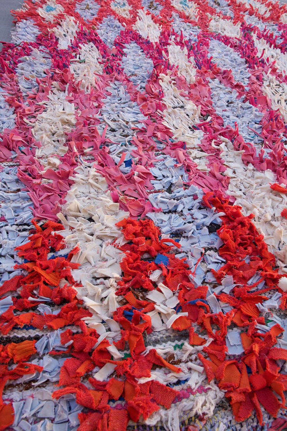 Boucherouite tapis de laine à la main authentique, 100x195