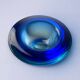Vide-poche circulaire en verre de Murano bleu par Flavio Poli