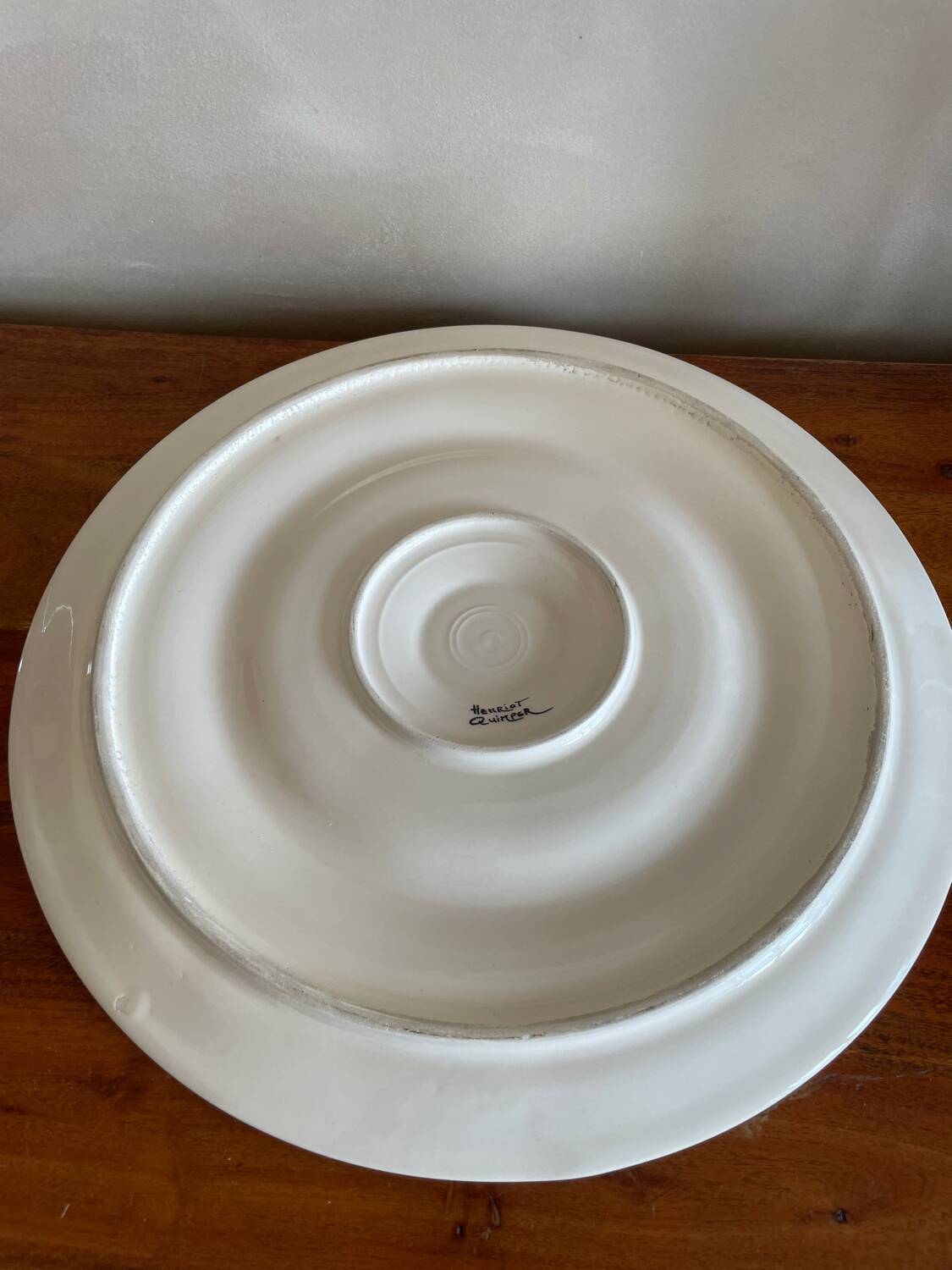 Large oyster plate, shellfish Henriot Quimper