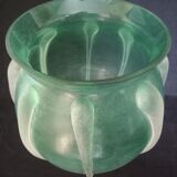 Vase in mint green glass paste, very decorative