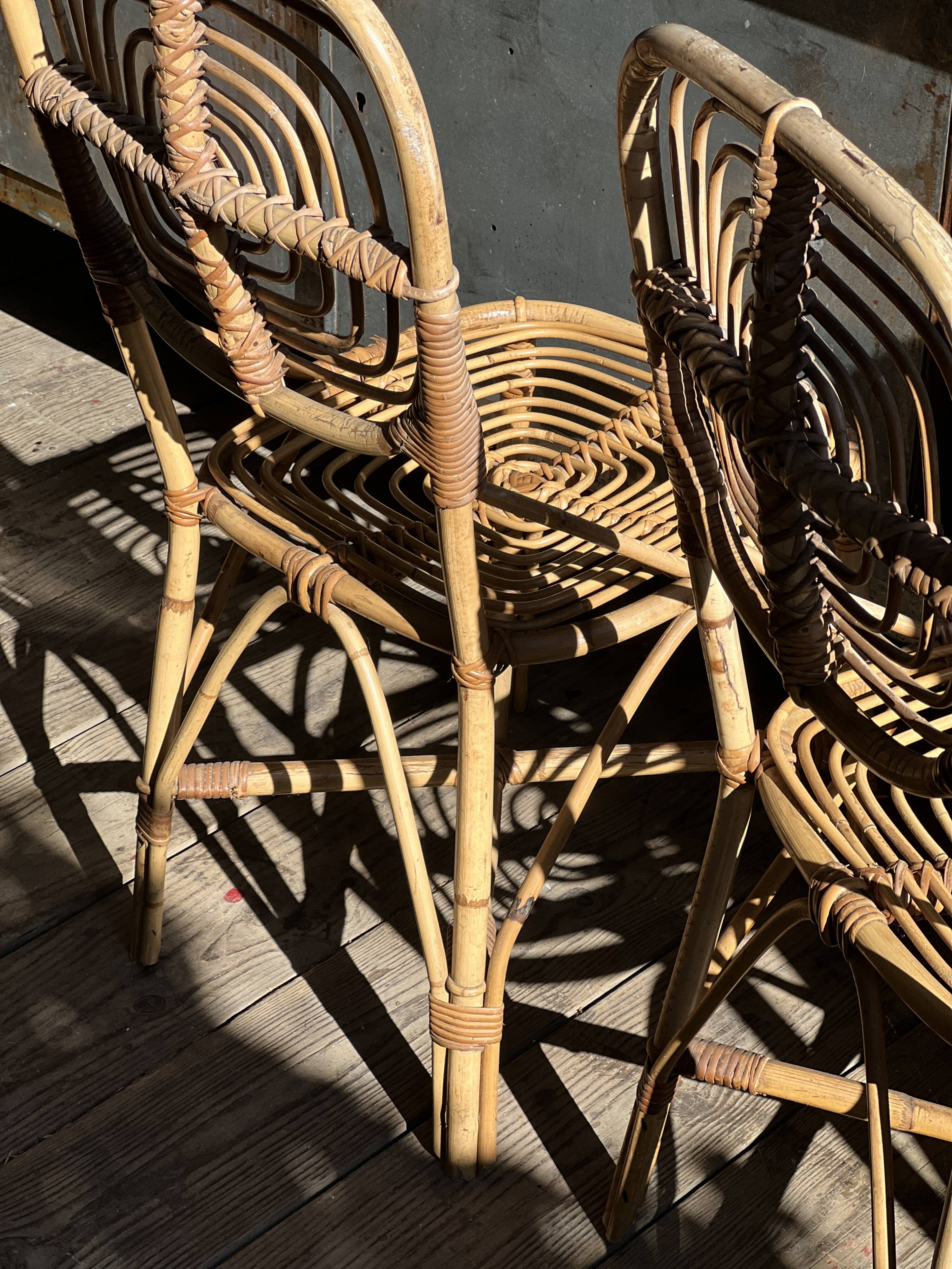 Pair of rattan chairs
