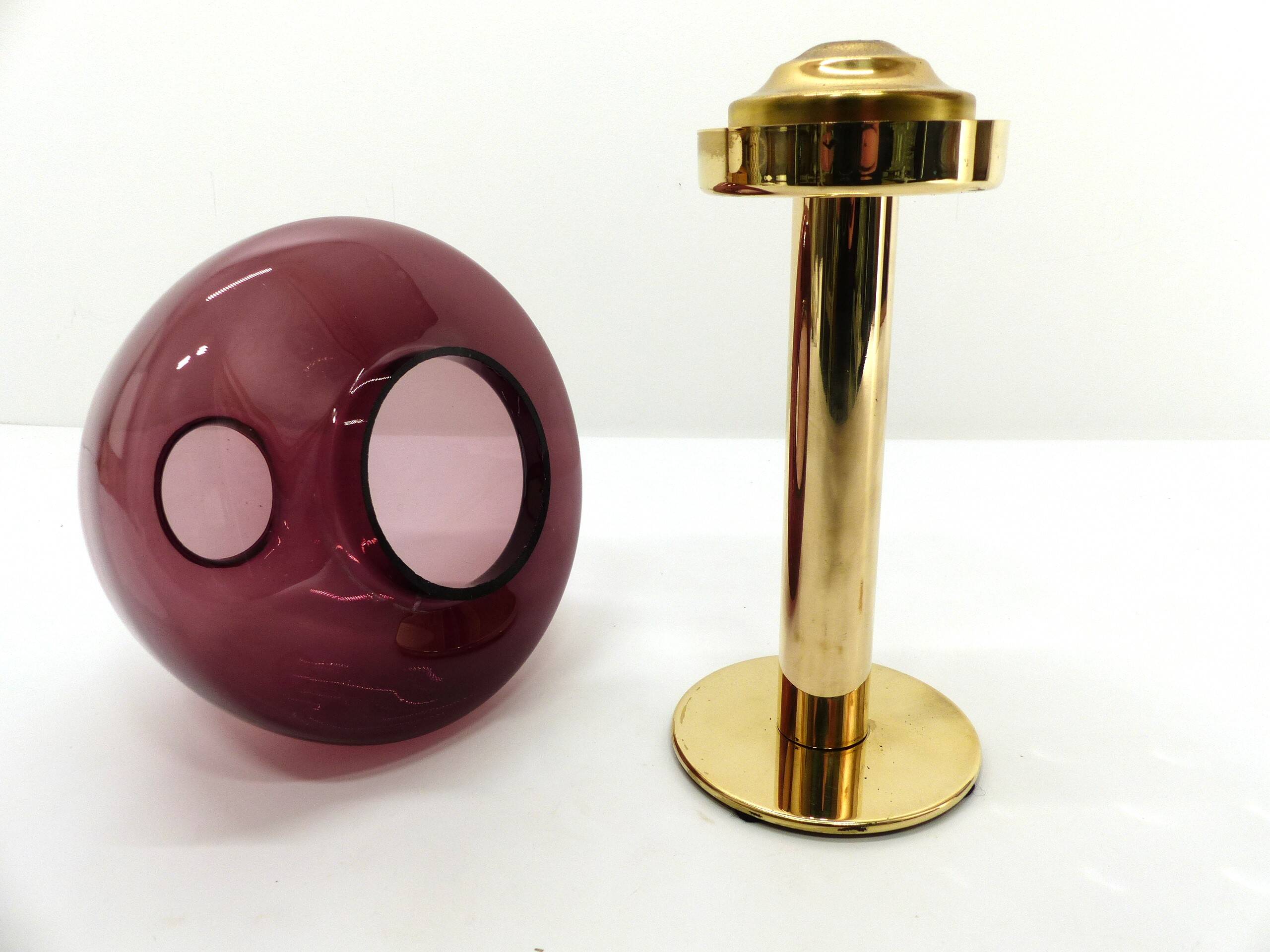 Scandinavian candle holder Hans-Agne Jakobsson Claudia purple L102/32 1960