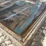 Painting hsp pierre mandonnet (1891-1970) "the mirror with birds - martigues