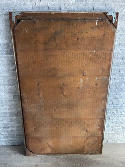 LARGE MIRROR OF FIREPLACE WOOD AND STUCCO DORE XIX EME NAPOLEON III