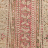 2x7 shades of red & beige vintage runner rug, 77x222cm