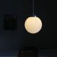 Suspension large globe in white opaline glass 25 cm