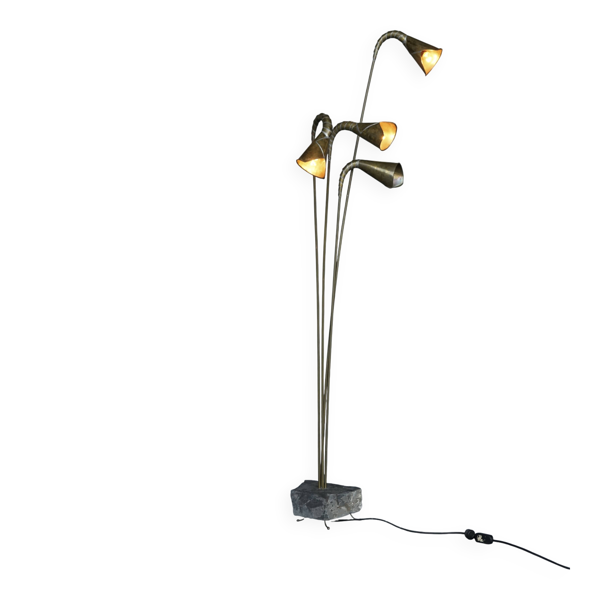 1990s artisanal Brutalist Postmodern Belgium floor Lamp