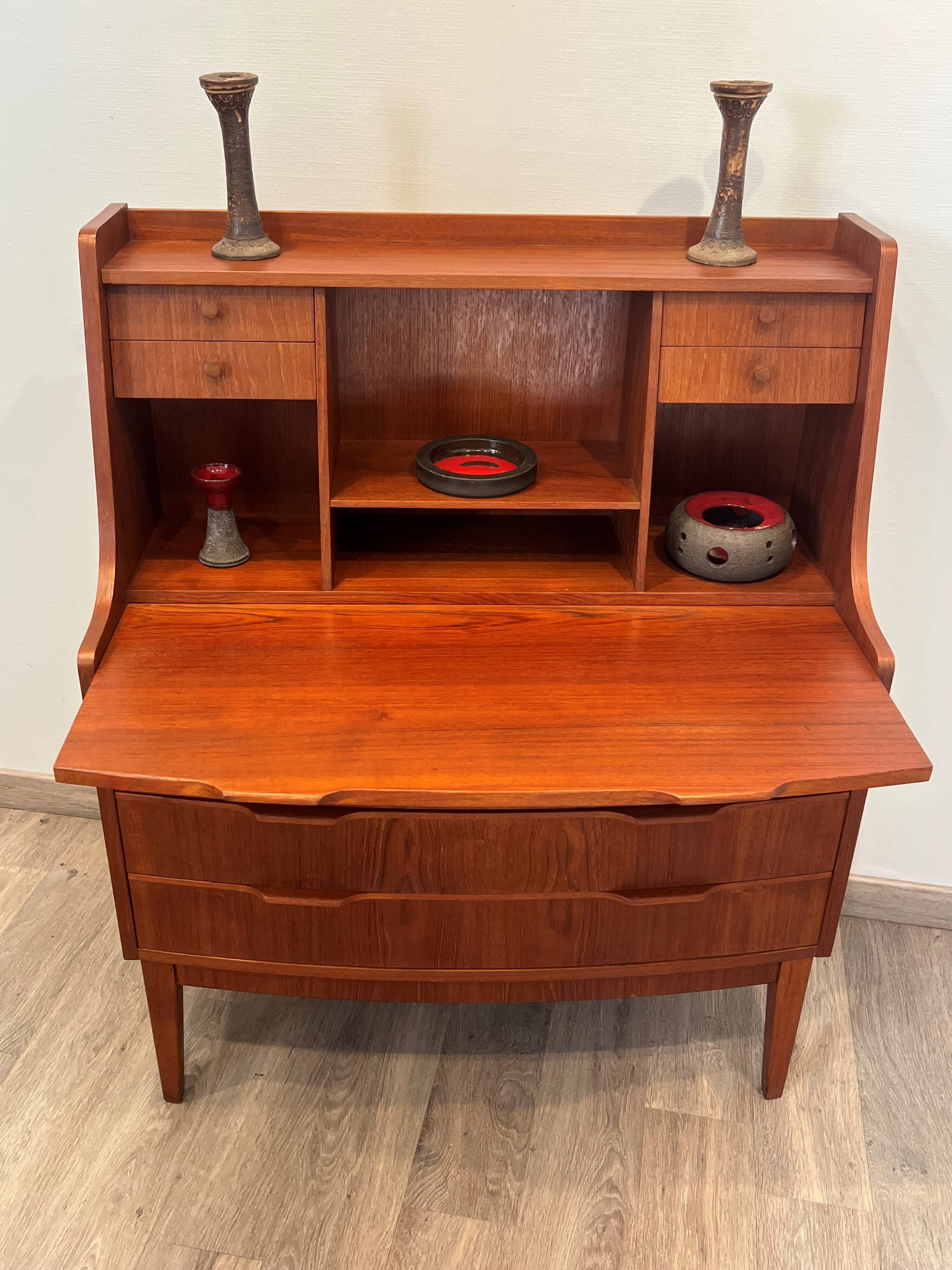 Scandinavian teak secretary from the 1960s, Denmark.