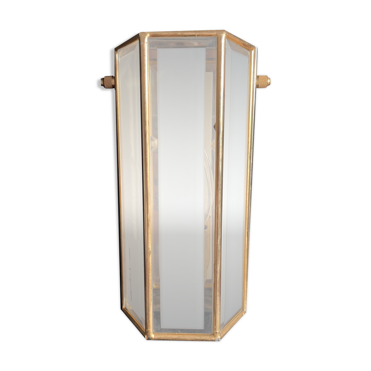 SOTHIS wall lamp - hexagonal - glass and brass - Italy