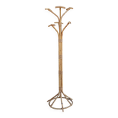 Coat rack parrot in rattan and bamboo