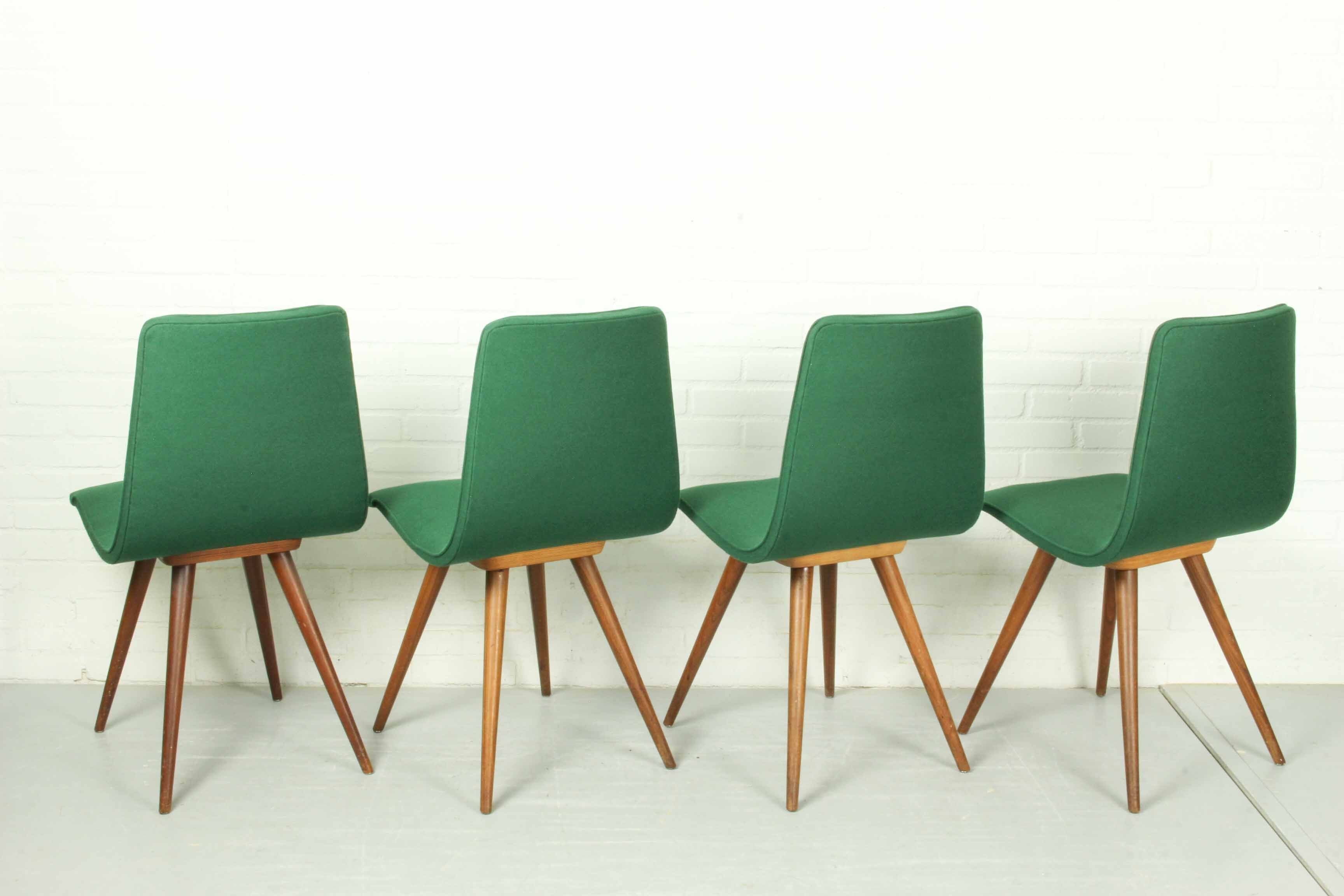 Set of 4 Teak Dining Chairs by van Os, 1950s