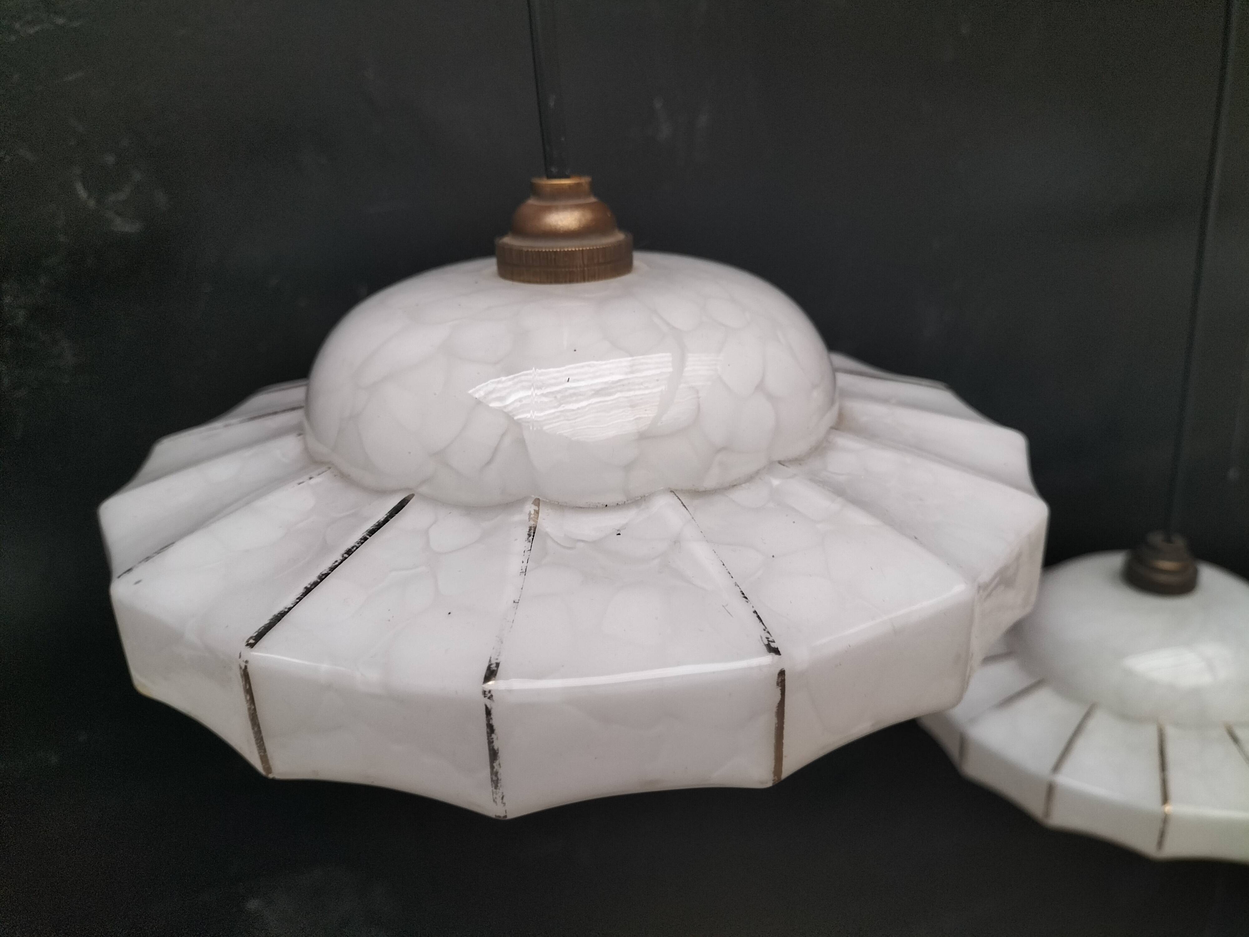 Opaline pendant lights