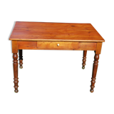 Table de ferme ancienne en sapin avec un tiroir