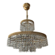 Brass chandelier and crystal tassel waterfall