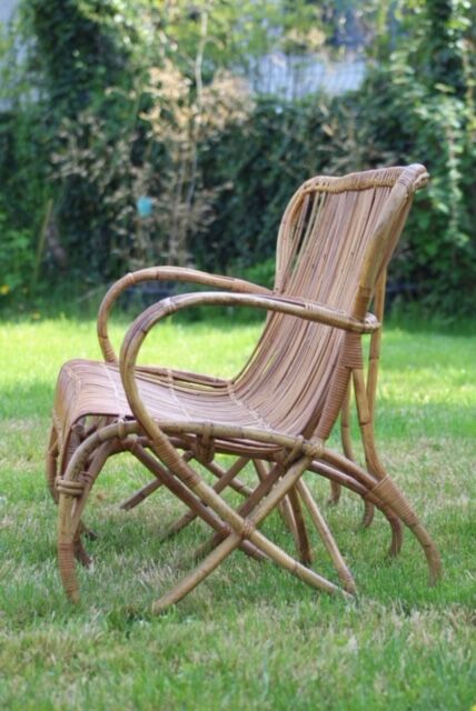 Vintage rattan bench