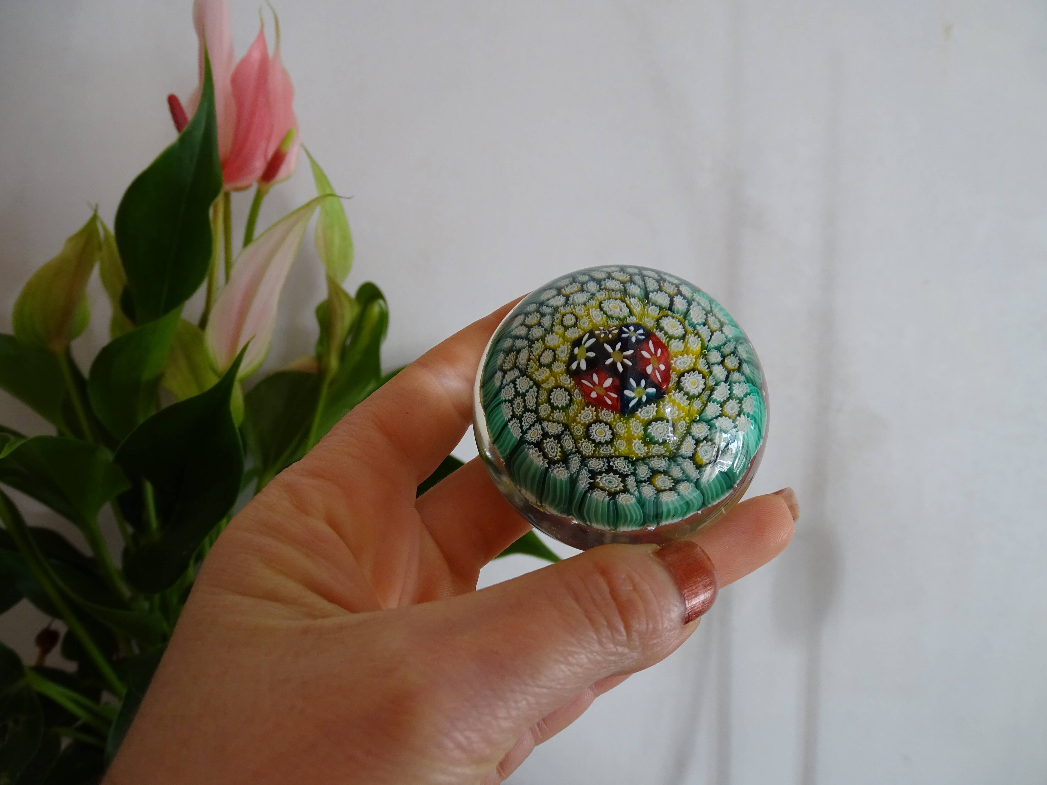 Murano paper press multicolored Millefiori flowers