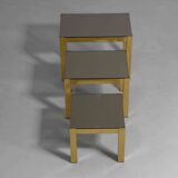 Set of 3 brass regency nesting tables, Belgium 1980s