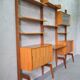 Mid-Century Modular Teak Free-Standing Wall Unit with Desk by John Texmon for Blindheim Mobelfabrik,
