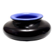 Postmodern Iridescent Black and Cornflower Blue Cased Glass Vase, Italy