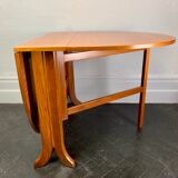 Vintage folding gateleg dining table teak