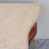 Louis XV style curved chest of drawers in marquetry