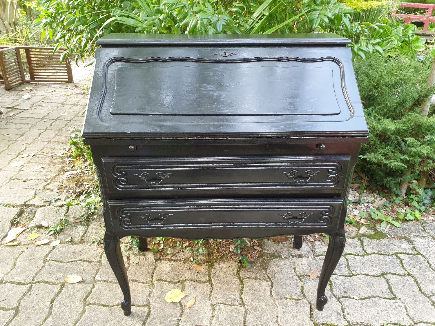 Bureau secrétaire Louis XV noir