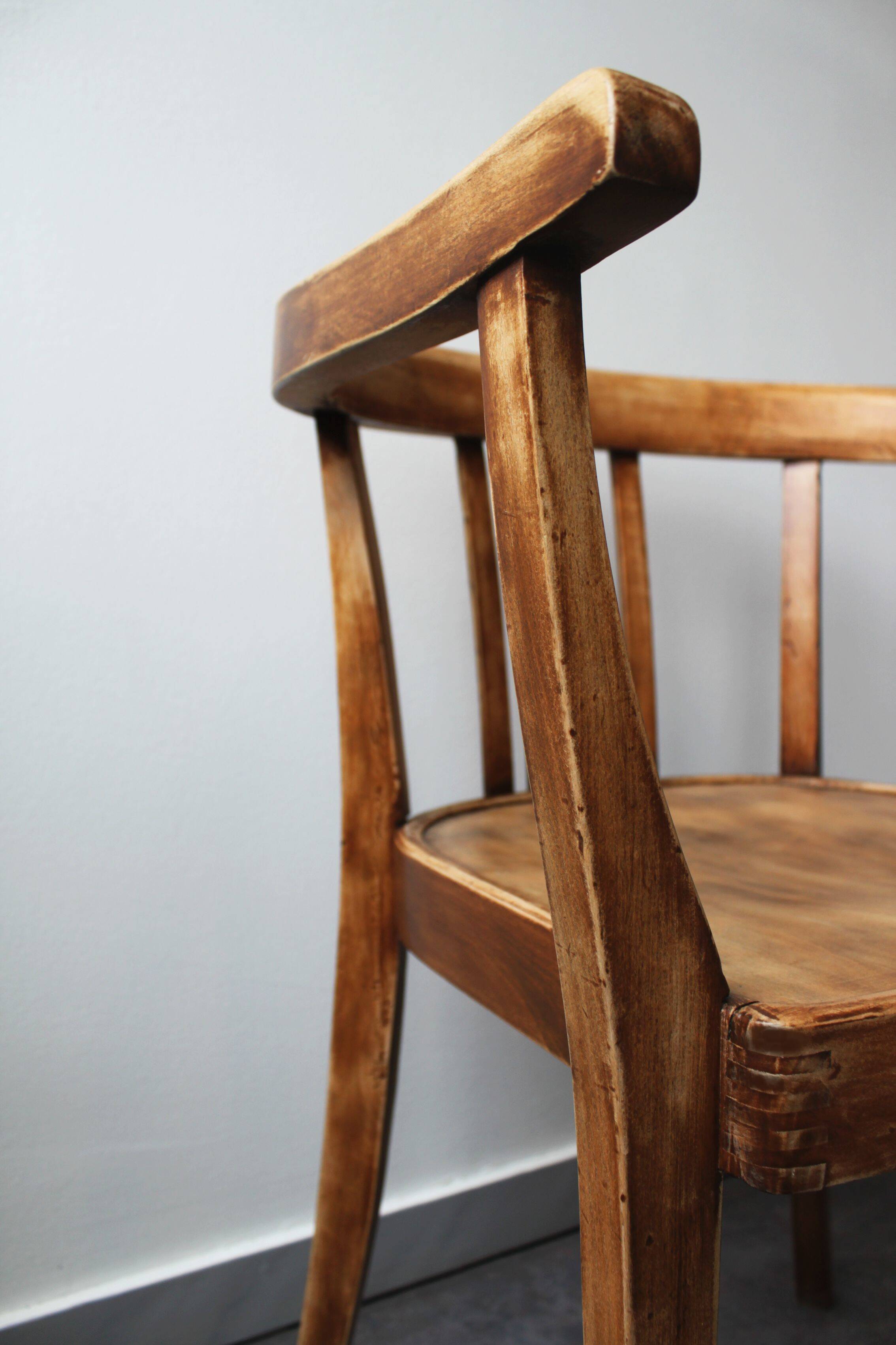 Pair of light oak armchairs, Germany, 1960