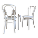 Paire de chaises bistrot vintage bois courbé, style café viennois classique