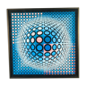 Painting / Vintage screen print 70'S after Victor VASARELY under framed glass