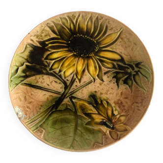 Sunflower slip dessert plate