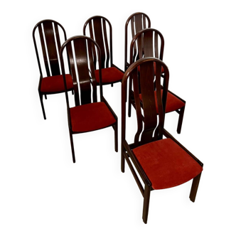 Lot 6 old Italian design bentwood chairs from the 70s vintage