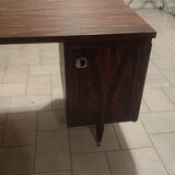 Coffered desk circa 1970 in 4-sided Rio rosewood