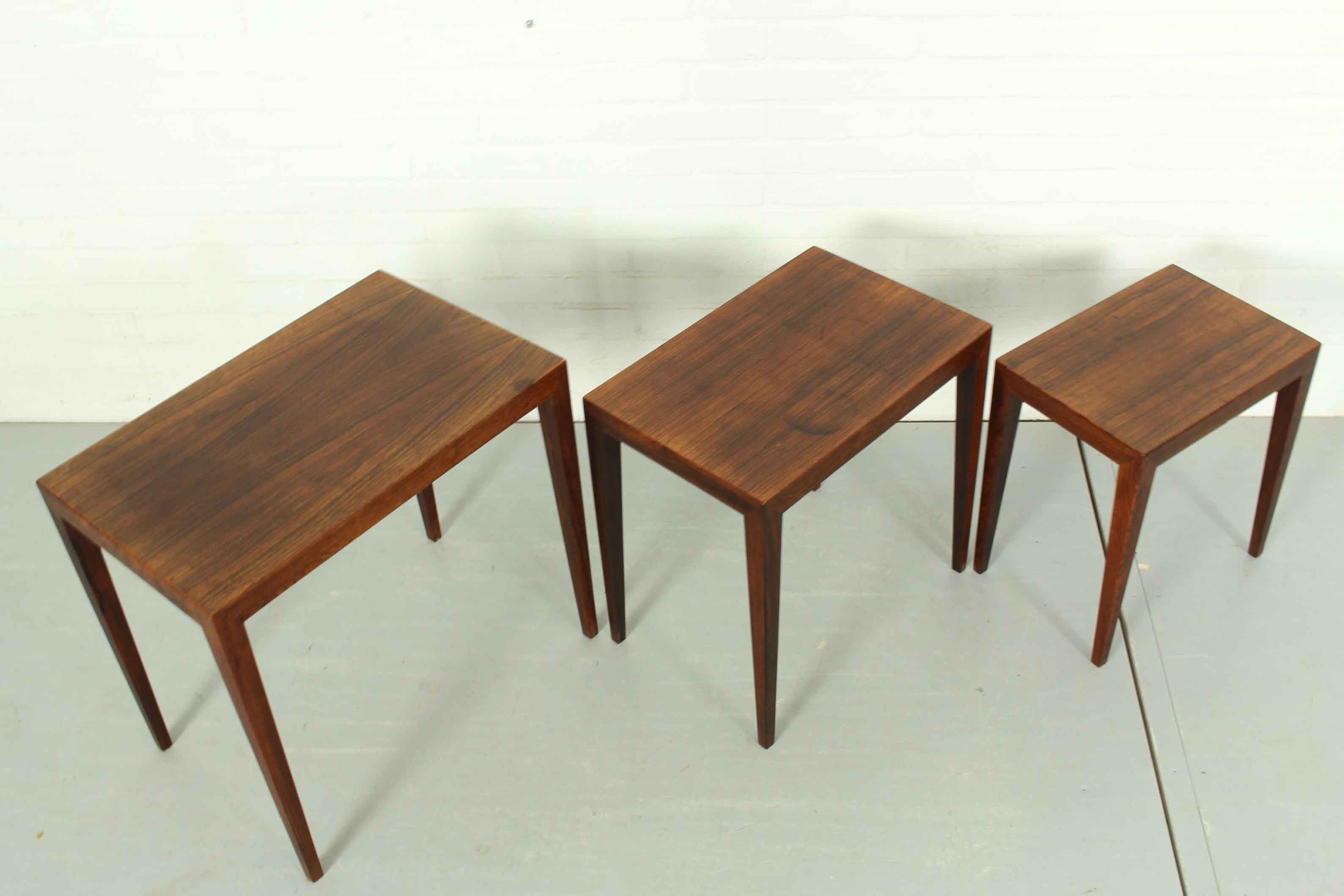 Severin Hansen model 163 rosewood nesting tables by Bovenkamp, 1960