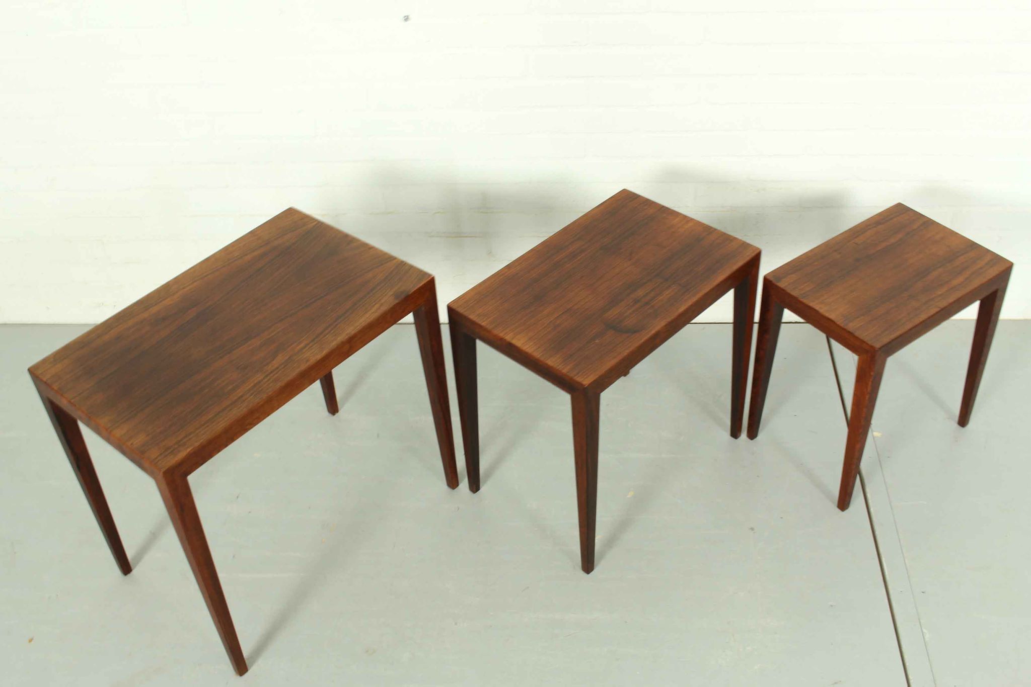 Tables gigognes en palissandre par bovenkamp Severin Hansen modèle 163 , 1960