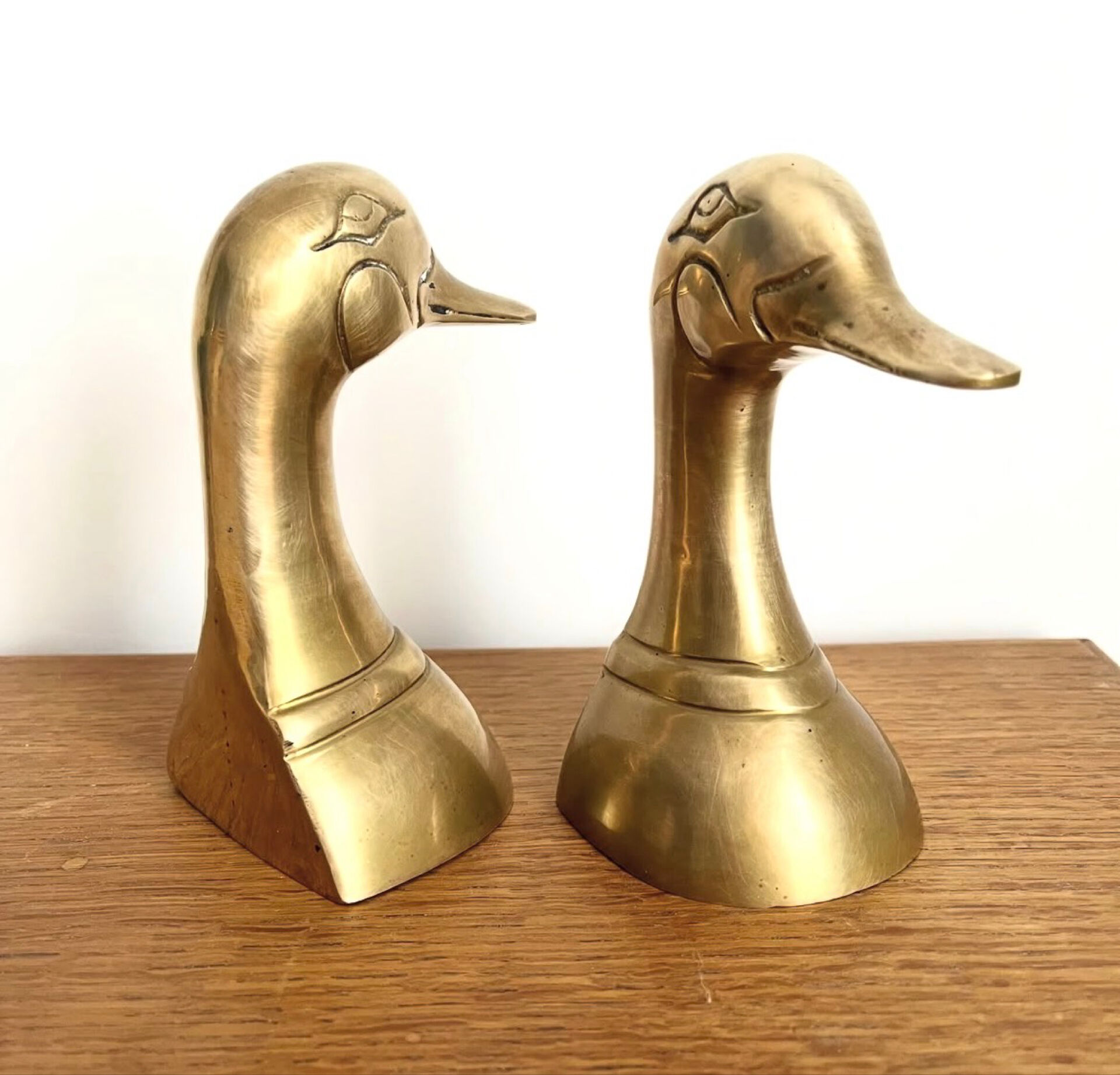 Duck brass bookends