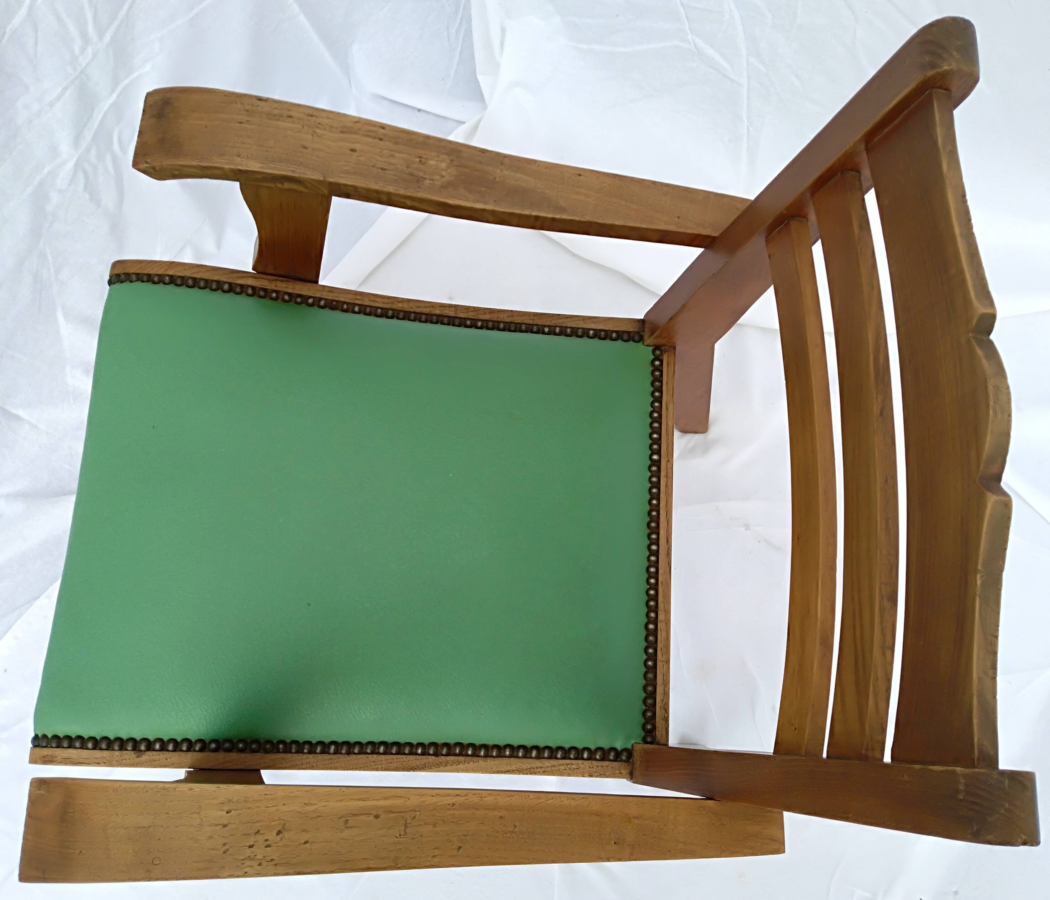 1950s wood and skai armchair