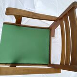1950s wood and skai armchair