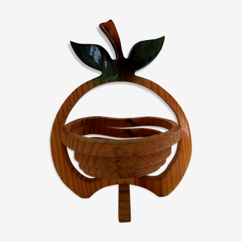 Panier pour fruits equinoccio en bois pliable des années 70