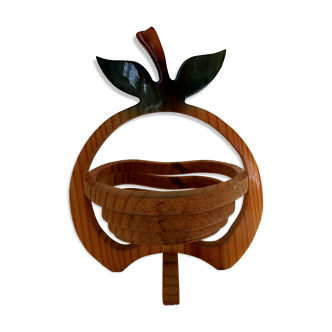 Equinoccio fruit basket in foldable wood from the 70s