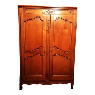 Designer solid oak wardrobe with 2 doors